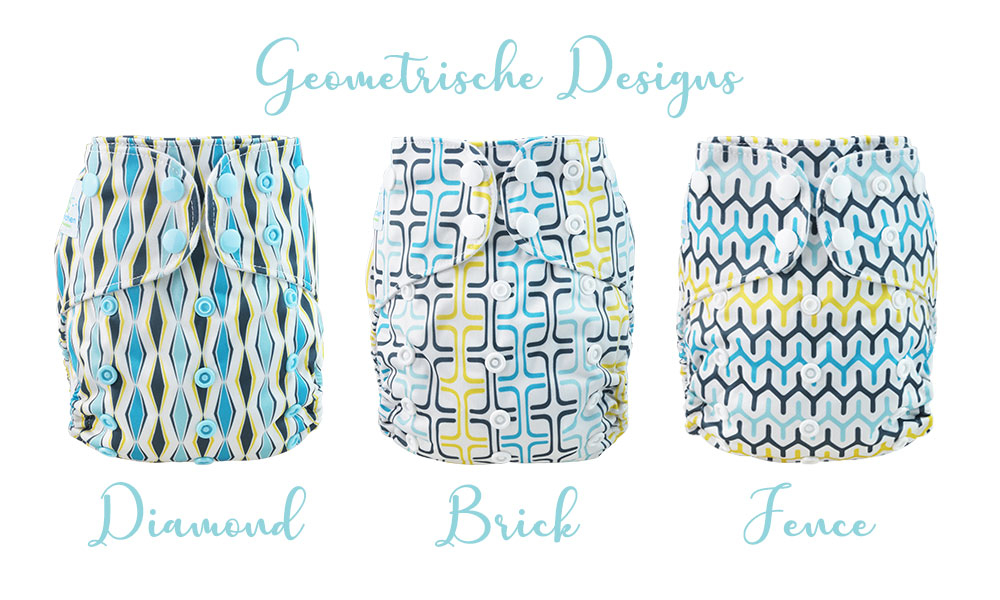 Blümchen OneSize Drucki Überhose (3,5-16kg) Geometrische Designs